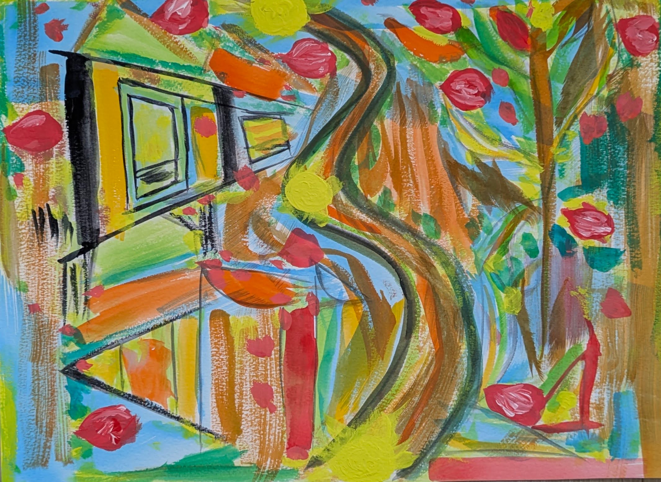 unveiling spring -未知の春- / 2026 / acrylic gouache on paper / F6