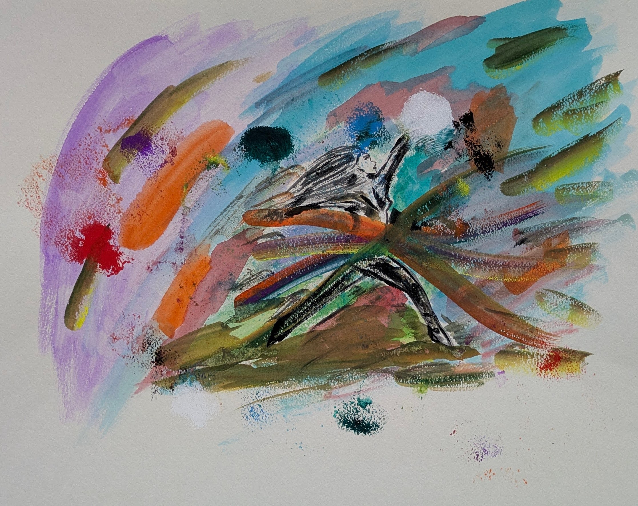 memories of galloping colors -疾走する色彩の記憶- / 2026 / acrylic gouache on paper / F6